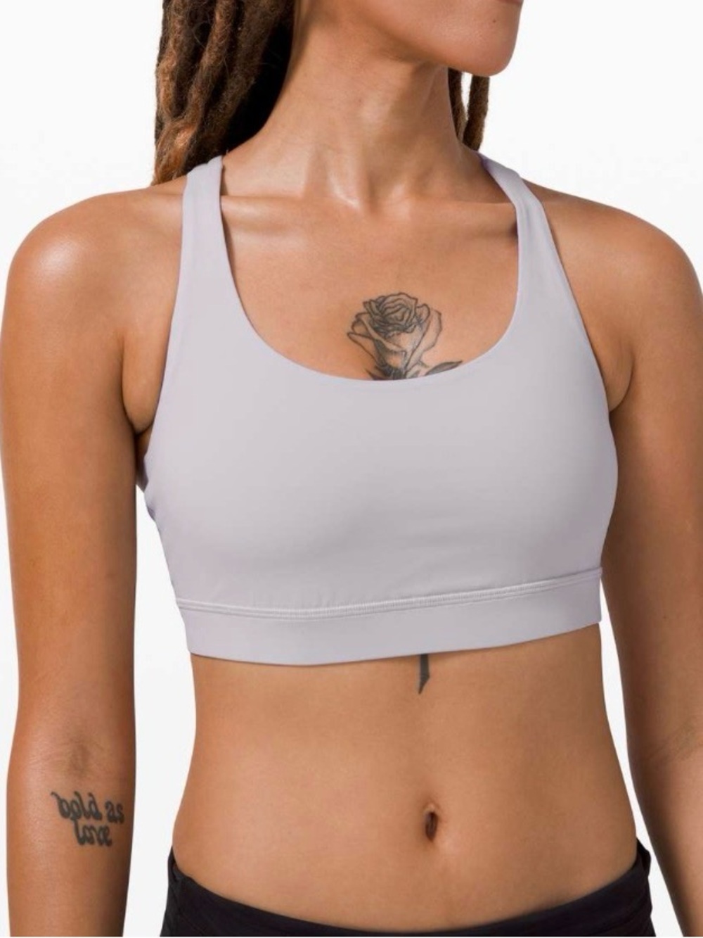 lululemon Energy Bra Heathered Silver Spoon Gray Medium Support Size 8
